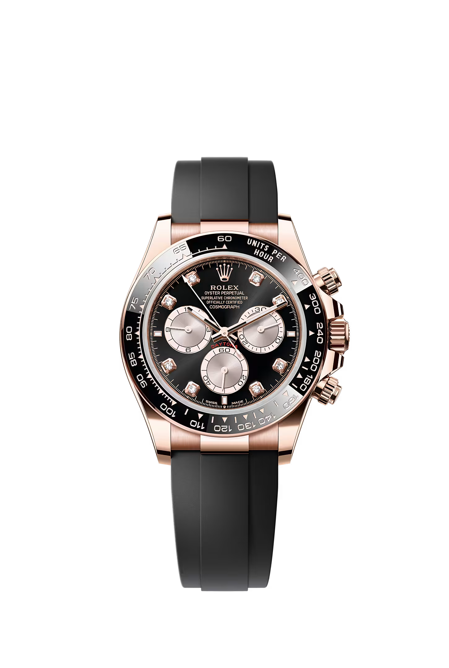 Cosmograph Daytona: Everose gold, sundusk set with diamonds