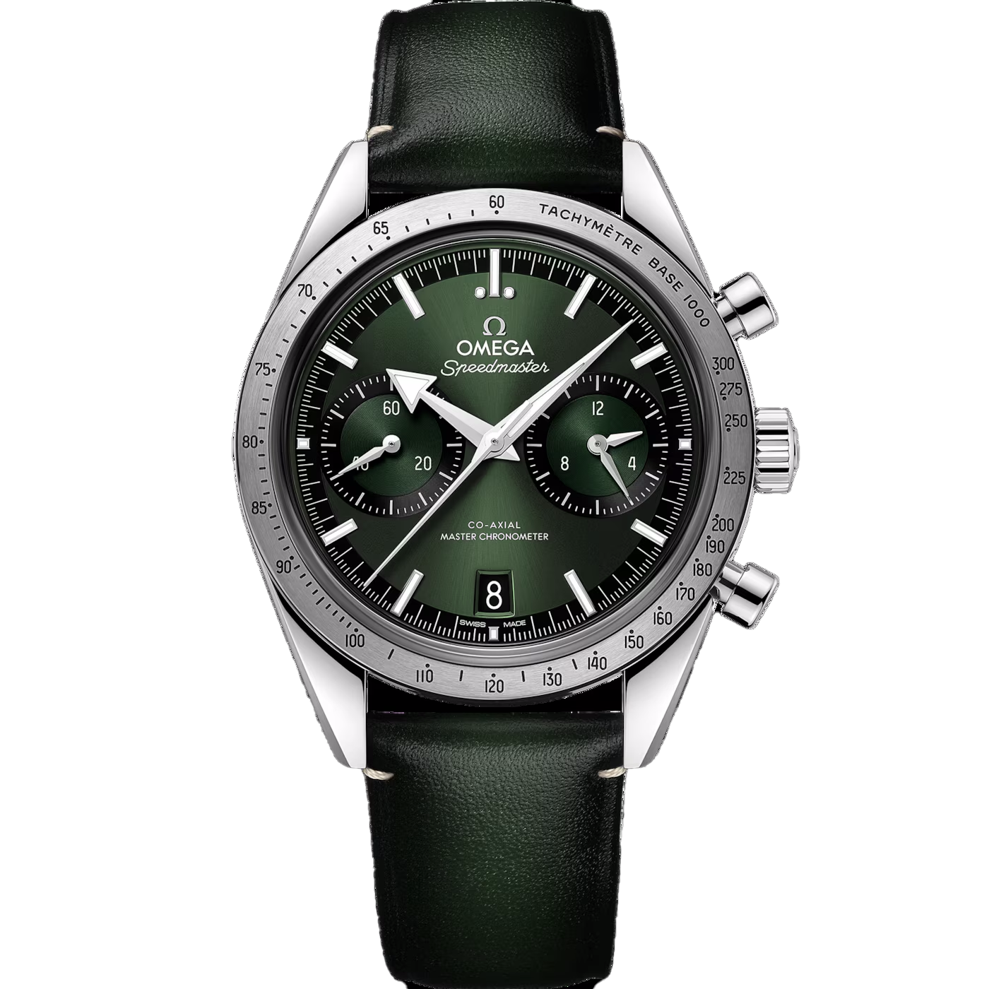 Speedmaster '57 40.5 mm, steel on leather strap