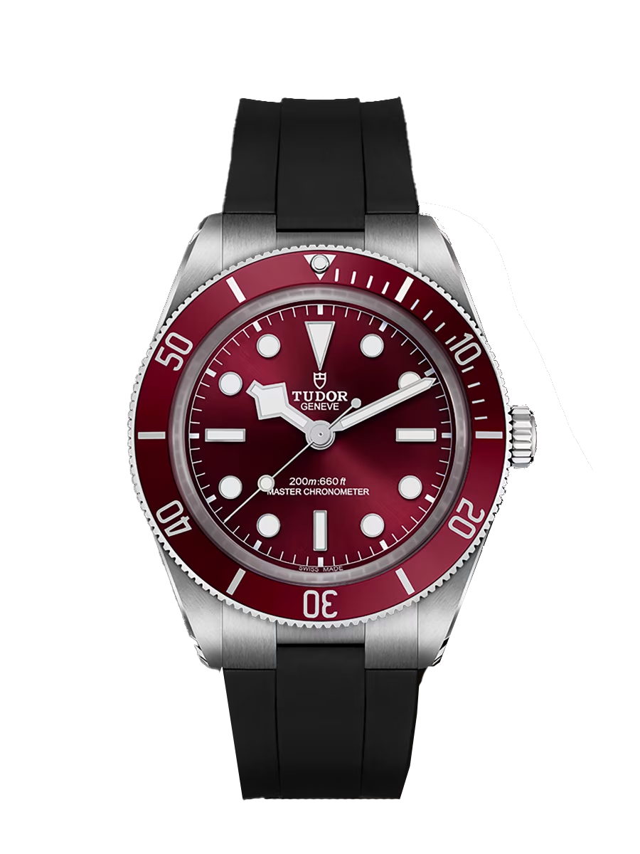 Black Bay 58 Steel Case, Rubber Strap Burgundy