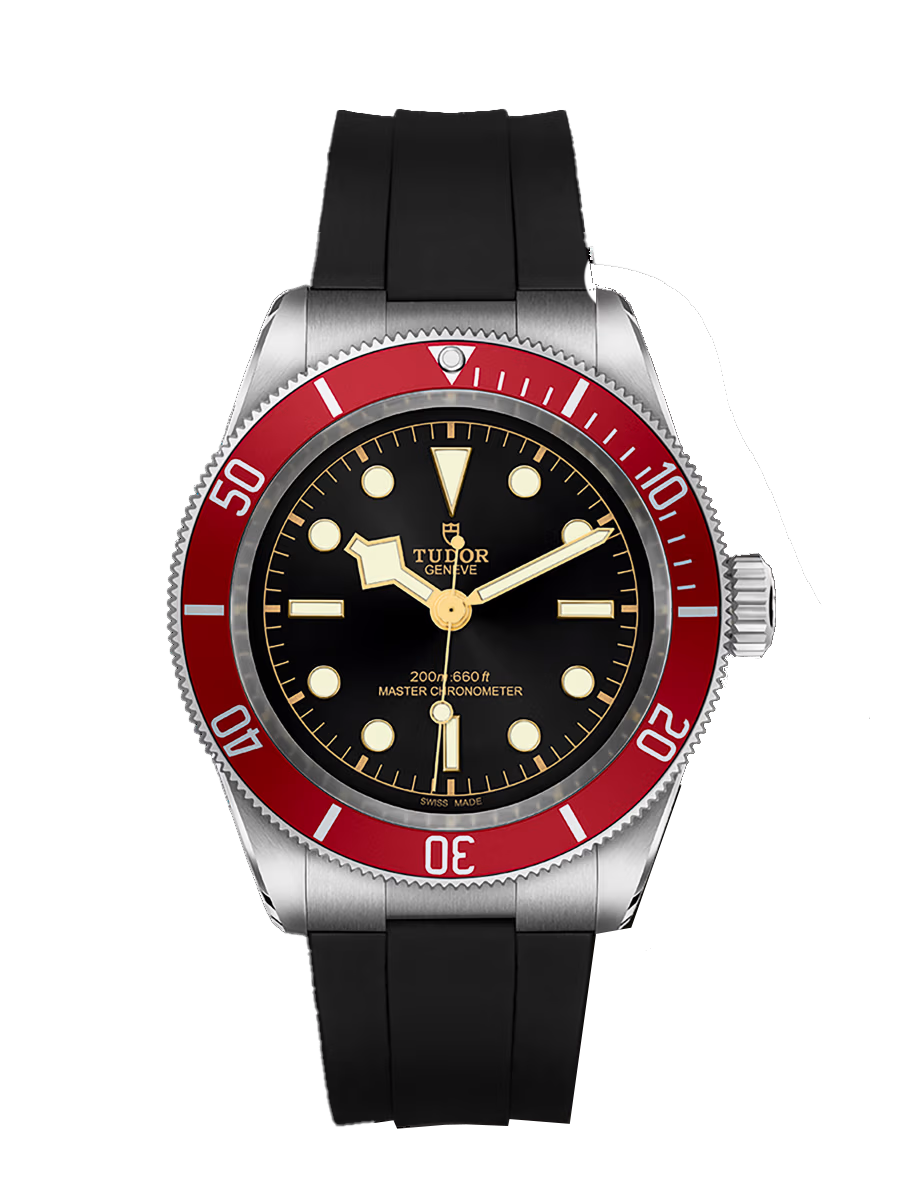 Black Bay 41mm Steel Case Rubber Strap Burgundy