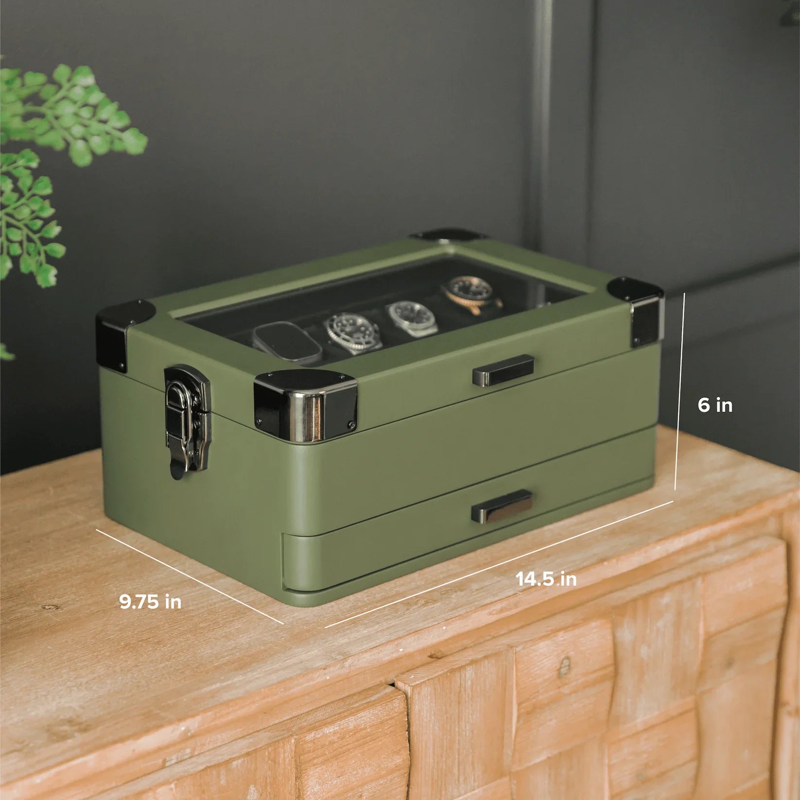 Military Modular Watch Box - 10 Slot (Drab Green)