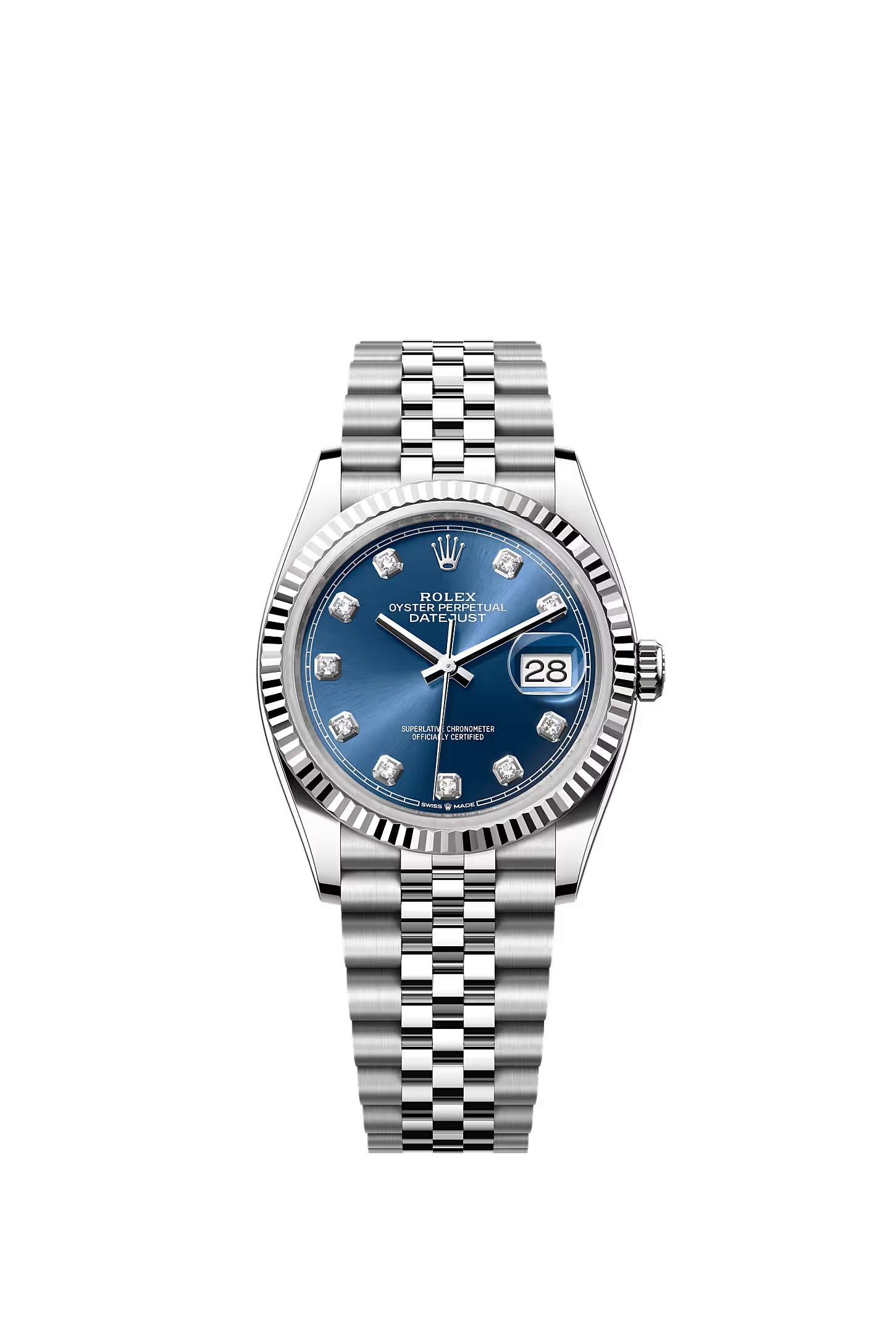 DateJust 36 - Bright Blue Set with Diamonds