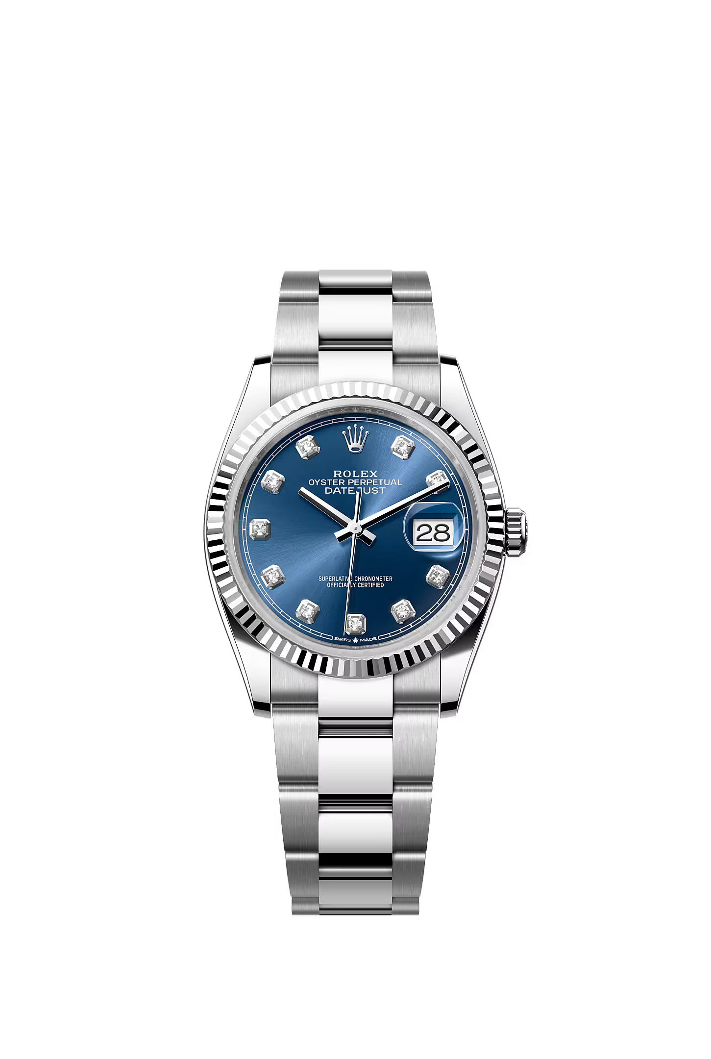 DateJust 36 - Bright Blue Set with Diamonds