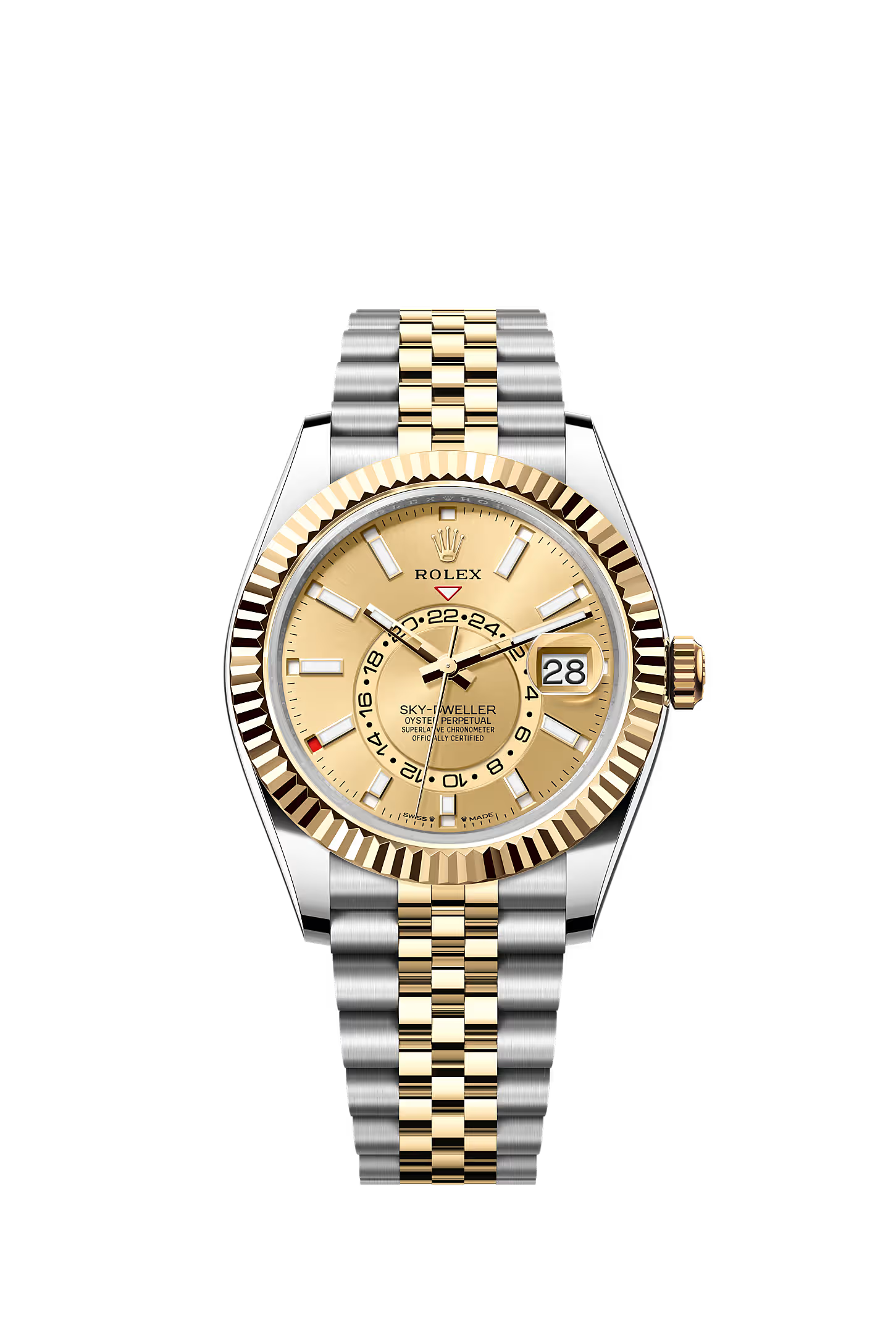 Skydweller: Oystersteel & Yellow Gold - Champagne Colour Jubilee