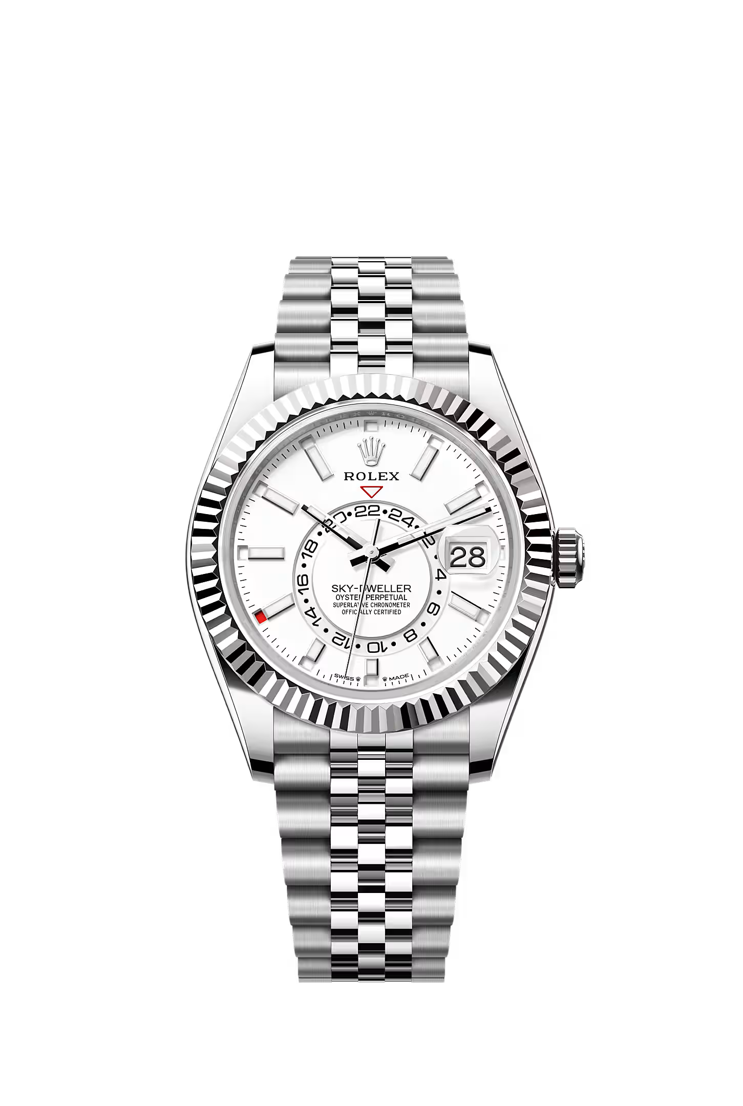 Skydweller: Oystersteel & White Gold - Intense White Jubilee Bracelet